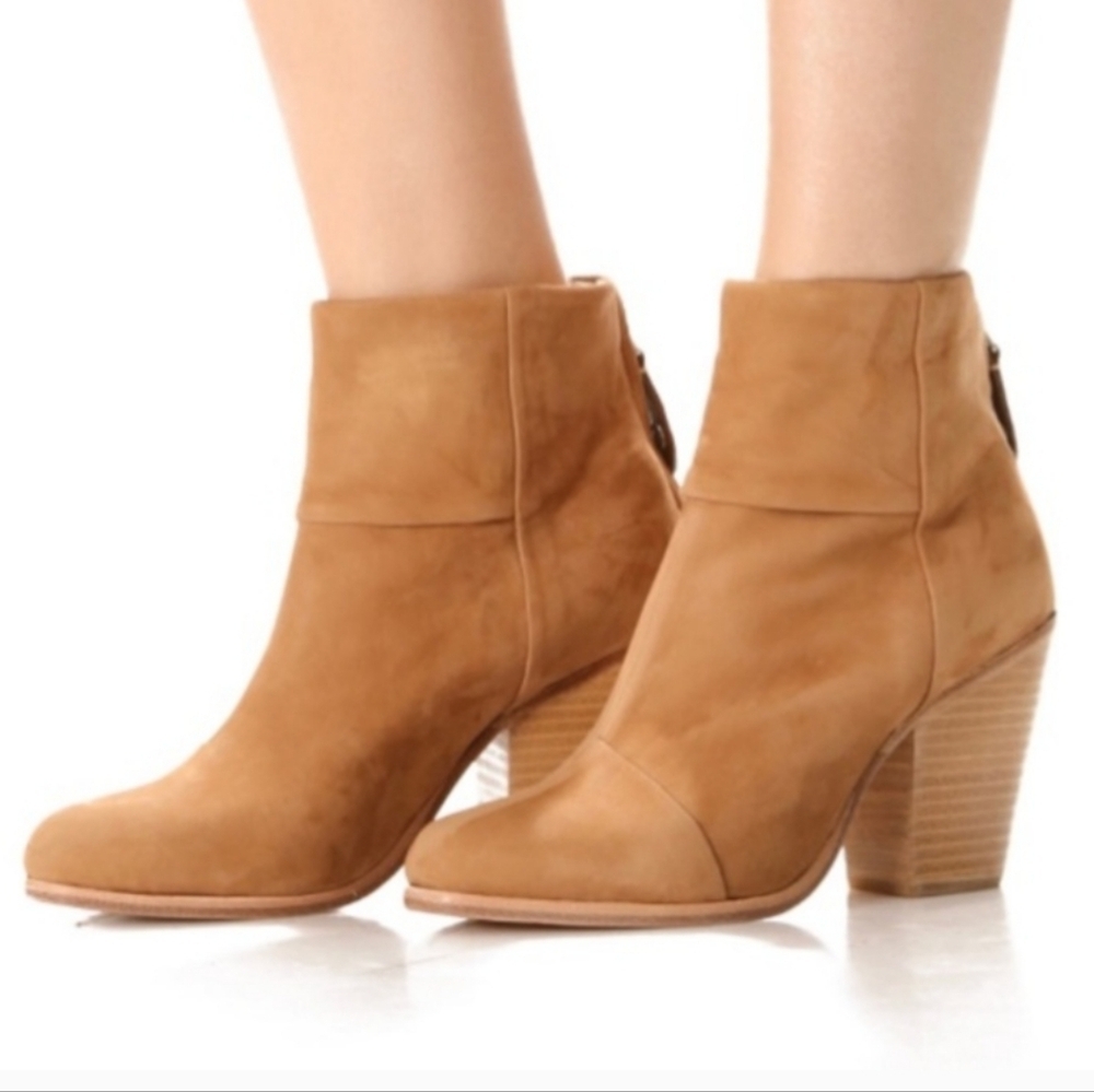 Rag & Bone Newbury Leather Ankle Contemporary Boots Camel Tan Size EU 39.5